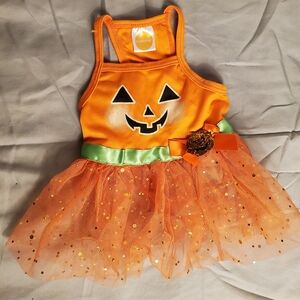 Simply Dog Halloween Pumpkin W/Tutu Costume Dog/Cat/Farm Animal Small